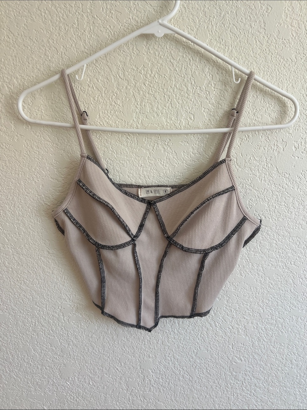 Em & Elle Corset Stitch Crop Tank
